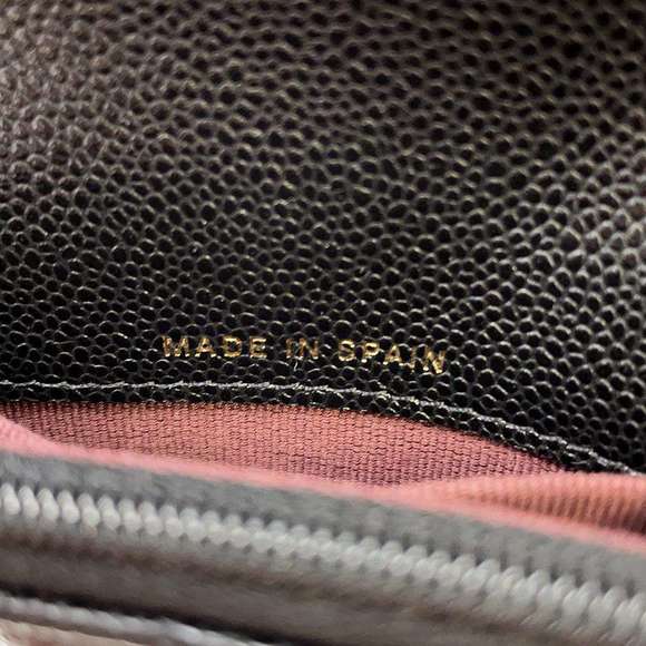 Chanel Coin Case Coco Mark Matelasse Caviar Skin Wallet Black Card Holder - Picture 7 of 8